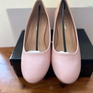 Classic Pink Block Slip On Pumps - Women